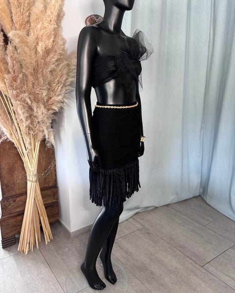 Jupe Drapée et Frangée