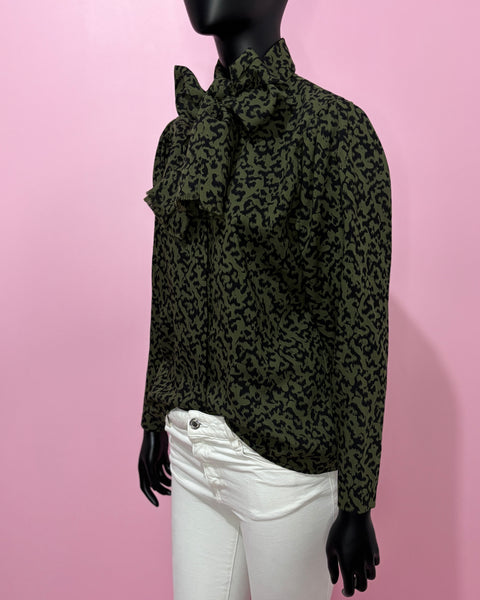 Chemisier léopard kaki