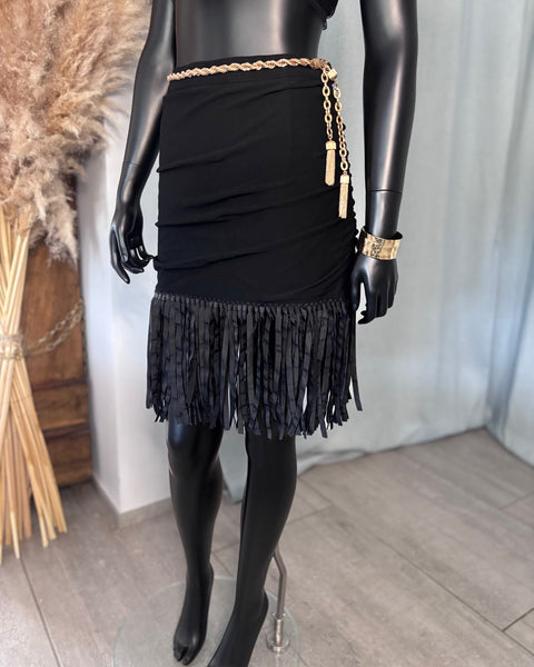 Jupe Drapée et Frangée