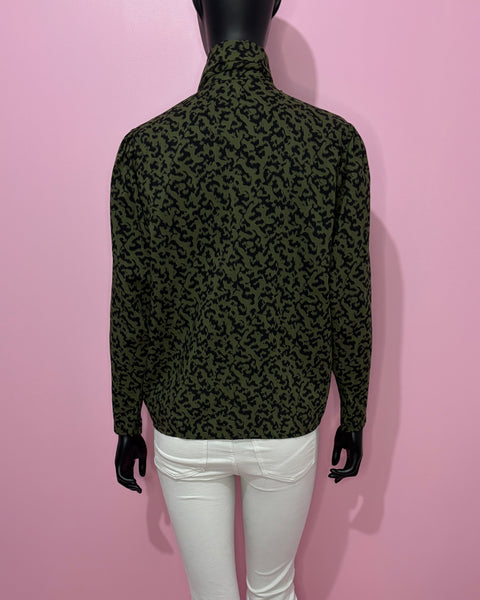 Chemisier léopard kaki