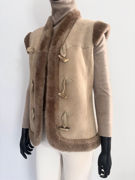 Gilet en peau lainée
