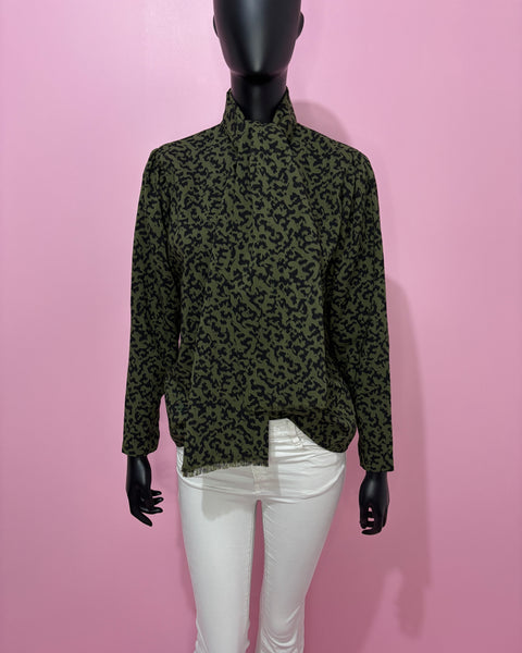 Chemisier léopard kaki