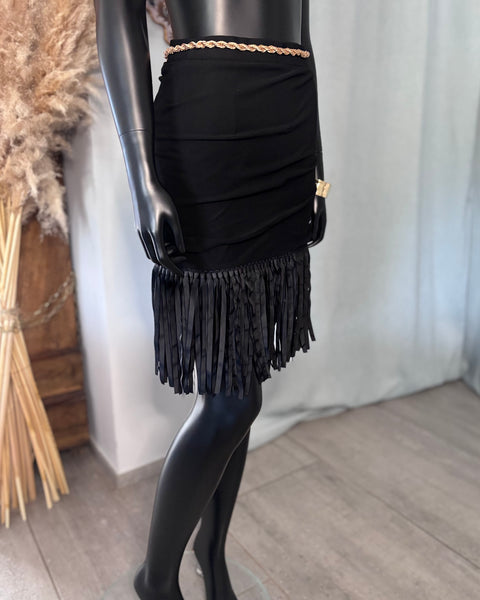 Jupe Drapée et Frangée