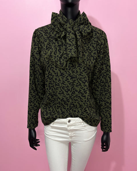 Chemisier léopard kaki