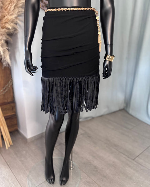 Jupe Drapée et Frangée