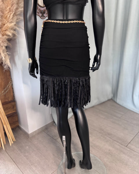 Jupe Drapée et Frangée
