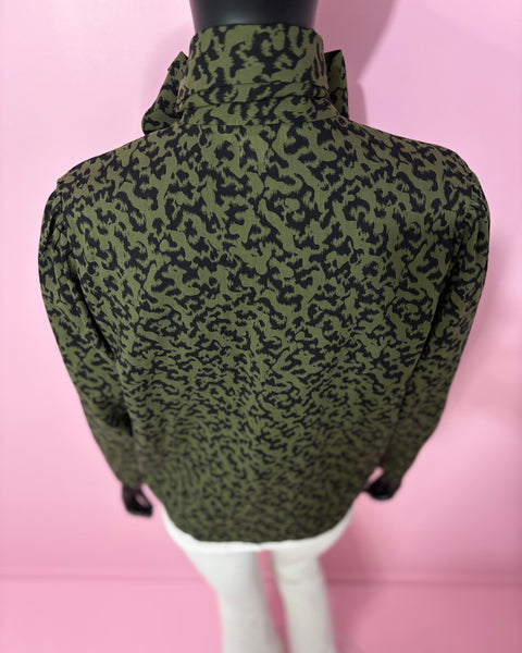 Chemisier léopard kaki