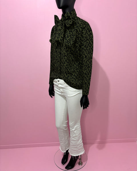 Chemisier léopard kaki