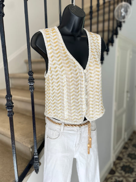 Gilet perlé