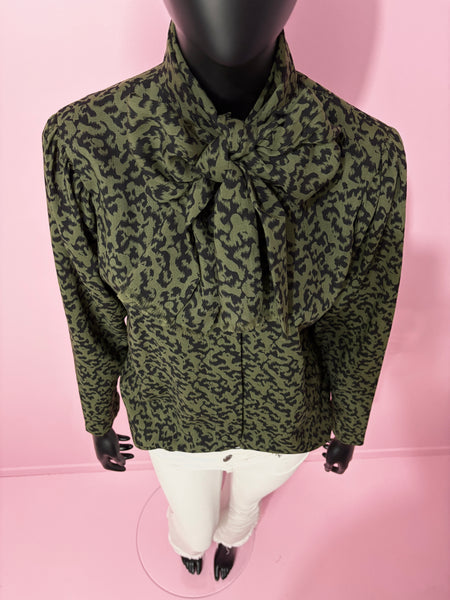 Chemisier léopard kaki