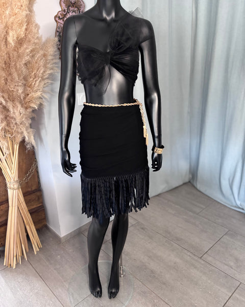 Jupe Drapée et Frangée