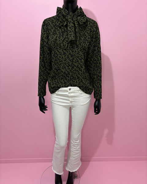 Chemisier léopard kaki
