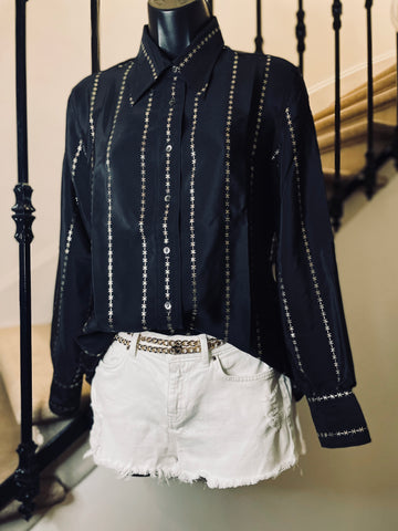 Blouse monogramme doré