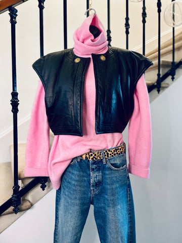 Boléro sans manche en cuir