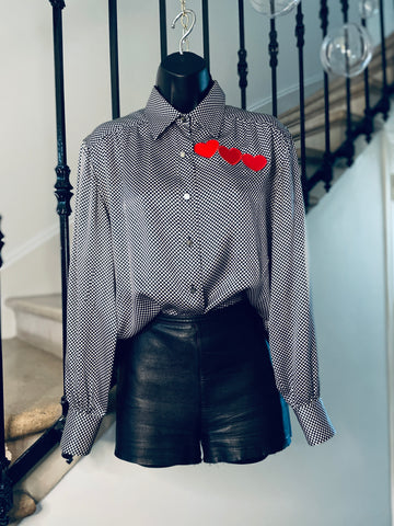 Upcycled silk blouse