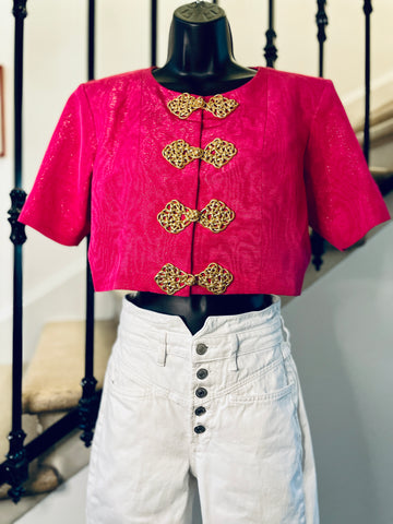 Fuchsia and gold bolero