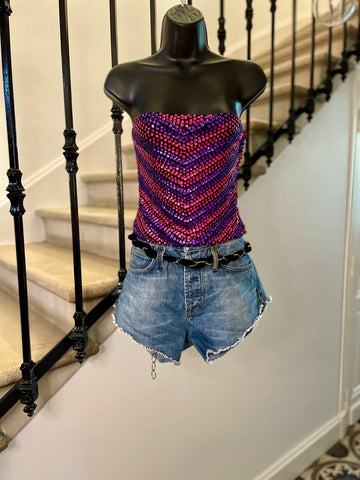 Bustier sequins et perles