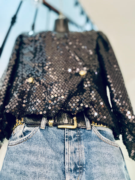 Crossover jacket with sequins