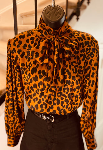 Blouse en soie Léopard