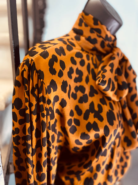 Leopard silk blouse