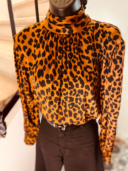 Leopard silk blouse