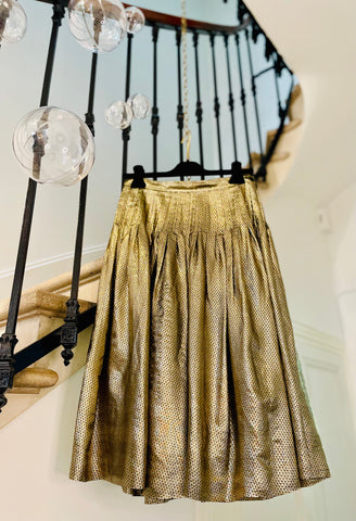 Golden silk skirt