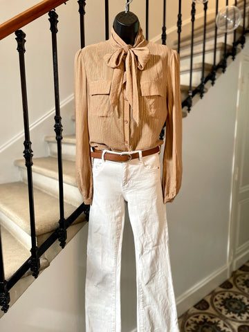 Blouse à rayures dorées