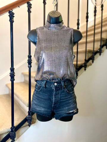 Top à facettes silver