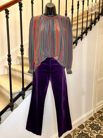 Blouse à rayures multicolores